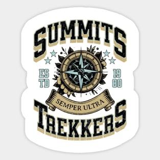 Summit Trekkers Hikers T-shirt Sticker